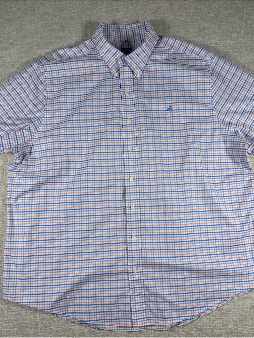 Brooks Brothers Blue & Orange Plaid Button-Down Shirt 2XL